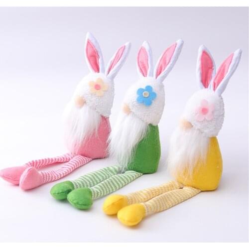 12Pcs Easter Bunny Gnomes Plush Faceless Doll Birthday Gift Rabbit Elf Dwarf Home Decor Spring Collectible Figurine Wholesale X2