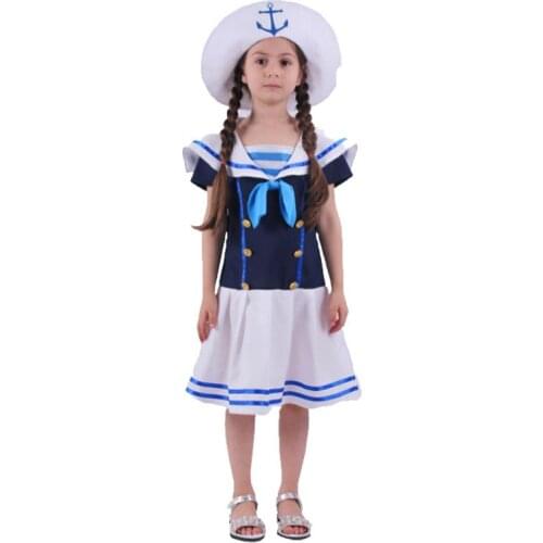 2pcs Kids School Uniform Cosplay Halloween Party Childrens Day Japanese Navy Sailor Performance Uniform C46M254