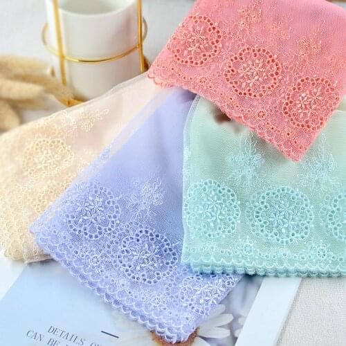 20Meters Yellow Blue Green Flower Fabric Embroidery Lace Trim Ribbons DIY Garment Wedding Wrapping Fabric DIY Materials 18cm