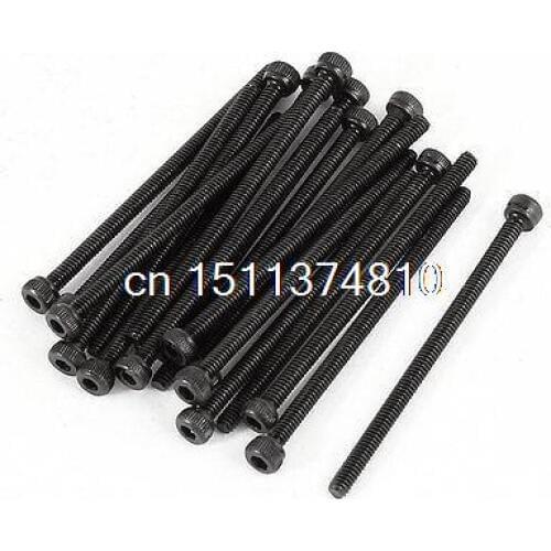 20 Pcs 12.9 Steel Alloy Hex Socket Pan Head Knurled Cap Screw Bolt M2x35