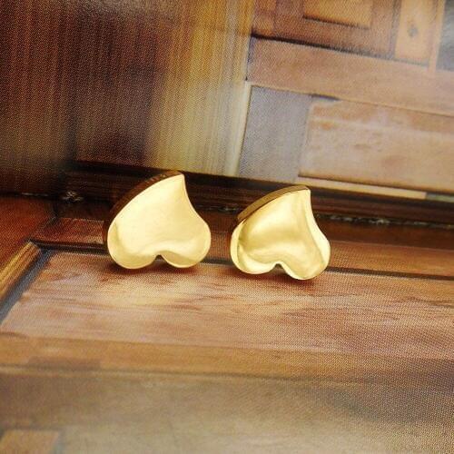 2018 Hot Classical Stainless Steel Earring Fashion Jewelry Simple Charm Heart Earrings For Women Gold