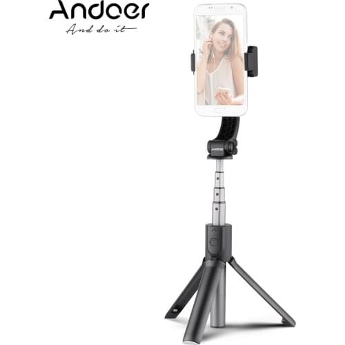 Andoer 3-in-1 Extendable Smartphone Gimbal Stabilizer + Selfie Stick + Tripod Stand with Remote Shutter for Live Streaming