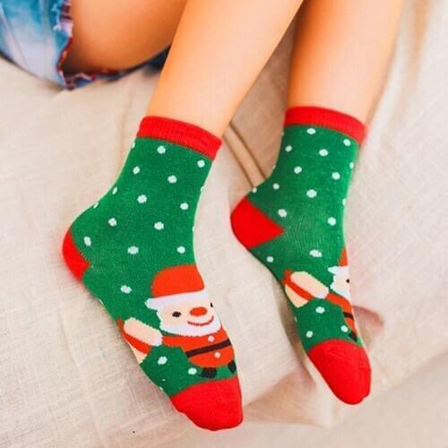 5Pair/1Pair Cotton Winter Autumn Baby Girls Boys Kids Socks Children Striped Terry Snowflake Elk Santa Claus Christmas socks