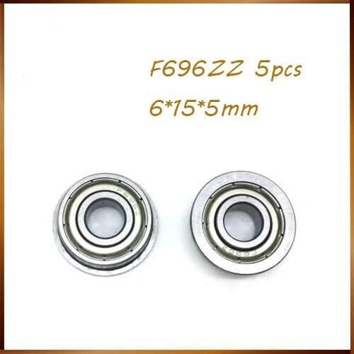 5Pcs F696-2Z F696ZZ F696zz F696 zz DDRF-1560ZZ Flanged Flange Deep Groove Ball Bearings 6 x 15 x 5mm Free shipping High Quality