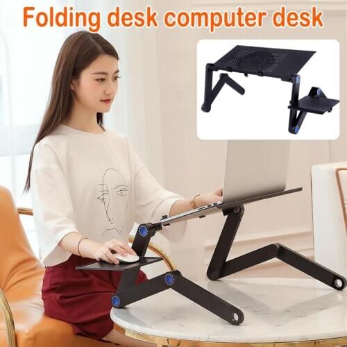 Aluminum Laptop Folding Computer Desk Stand for Bed MultiFunctional Portable Ergonomic Laptop Desk NK-Shopping