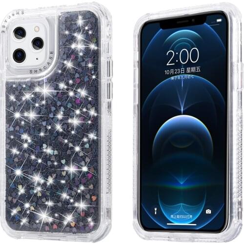 Glitter Dynamic Armor Shockproof Phone Case For iPhone 11 12 Pro XS Max XR X 12Mini 7 8 Plus SE 2020 Luxury Quicksand Back Cover