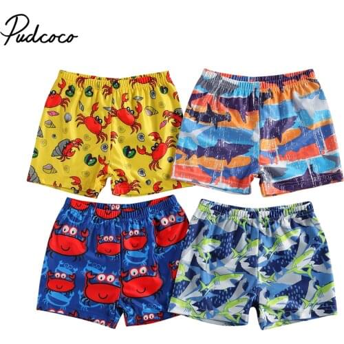 Baby Boy Board Shorts Swimming Shorts, Cartoon Shark Pattern, Fast Dry Seaside Party Club Summer Beachwear 1-6T