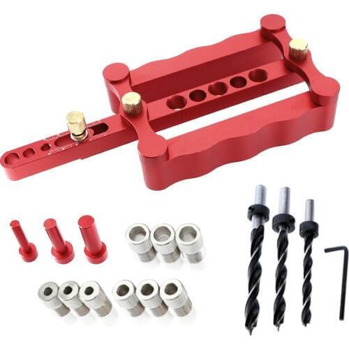 FNICEL Improved Version MT Dowel Jig Self-Centering Dowelling Jig For Metric Dowels 6/8/10mm Precise Woodworking Drilling Tools