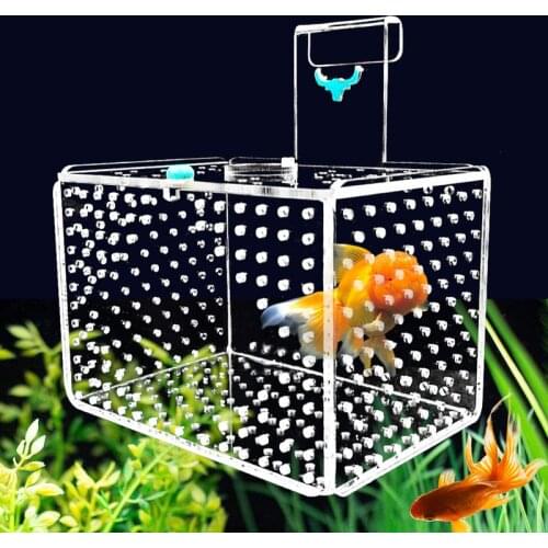 Aquarium Incubator Transparent Acylic Fish Tank Isolation Box Small Fry Breeding Box Aquatic Pet Supplies (hole Dia. 1mm/3mm)