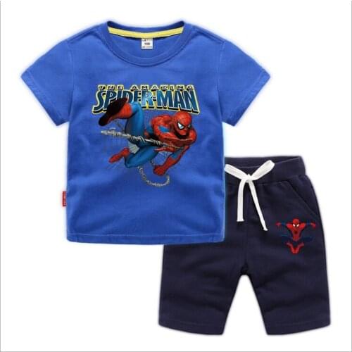 Disney Spiderman Boys Clothes Set Summer Kids T shirt With Pants Casual Sport Suits 2pcs Tracksuit Outfits Children’s Clothes