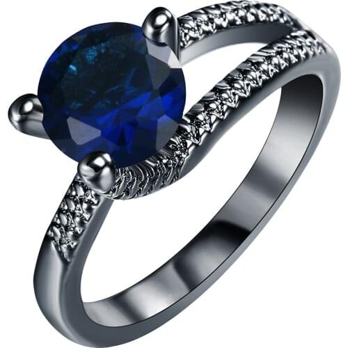 Hot Luxury created Purple love CZ zircon Wedding Ring Purple Pink Black Blue silver plated Wedding Ring