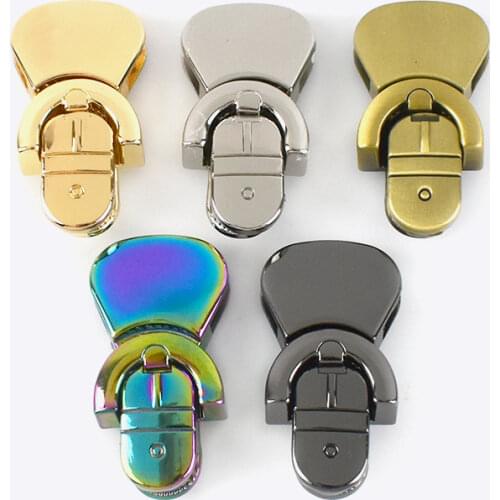 Meetee 5/10Pcs Handbag Mortise Lock Bag Locks Buckle Fashion Twist Turn Lock Snaps for DIY Replacement Bags Purse Clasp Closure