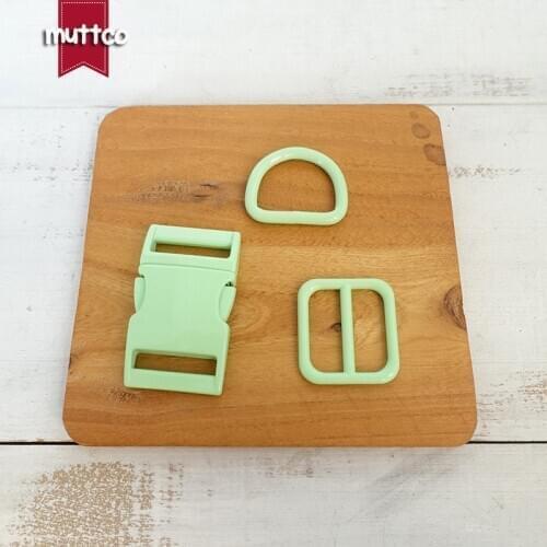 Metal buckle+adjust buckle+D ring) High quality DIY dog collar green 25mm diy metal buckle zinc alloy adjust buckle set