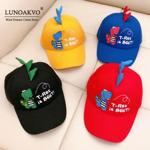 Fashion Dinosaur Embroidered Cap Embroidery Cartoon Baby Cotton Spring Baseball Caps Kids Snapback Boys Girls Hip Hop Hats