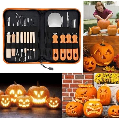 12pcs Halloween Pumpkin Carving Kit Pumpkin Lantern Carving Stainless Steel Tools Jack Olantern Lantern Making Tools Party DIY