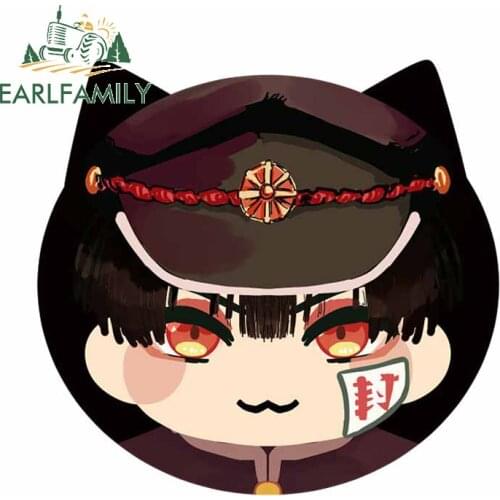EARLFAMILY 13cm x 12.3cm For Toilet Bound Hanako Kun Car Stickers Waterproof Decal Air Conditioner Personality Decoration