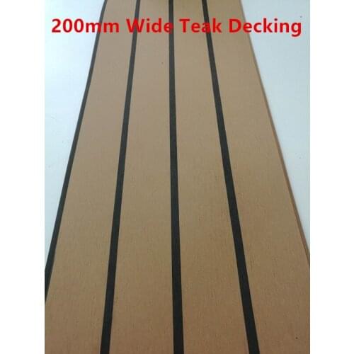Boat Marine Yacht Synthetic PVC Teak Deck Decking Flooring with Black Stripes 200/50mm