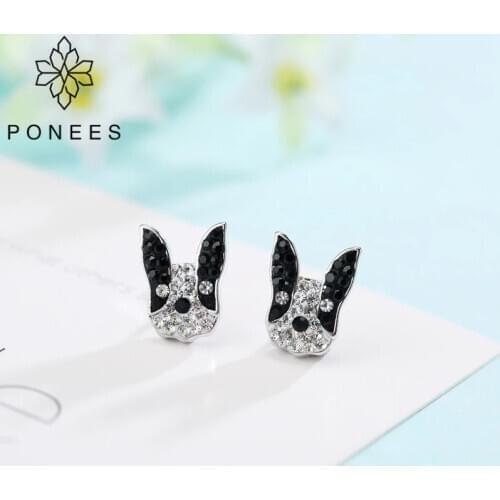 PONEES New Arrival Animal Earrings French Bulldog Earrings Cute Puppy Dog For Women Girls Stud Earrings Jewelry