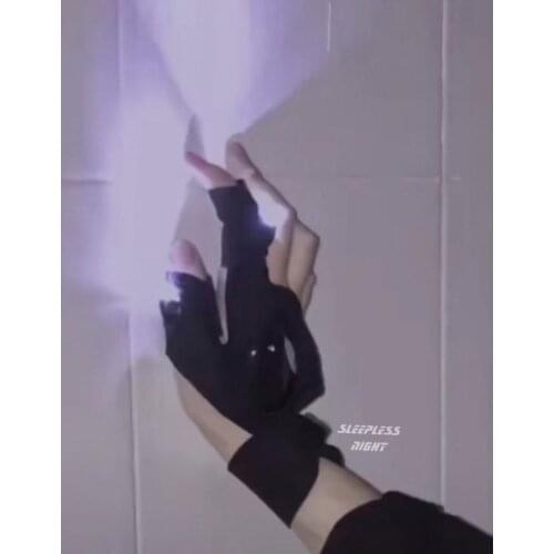 NEW Illuminated Fishing Gloves Night Fishing Gloves Ins Photo Gloves Cool Net Red Gloves Functional gloves