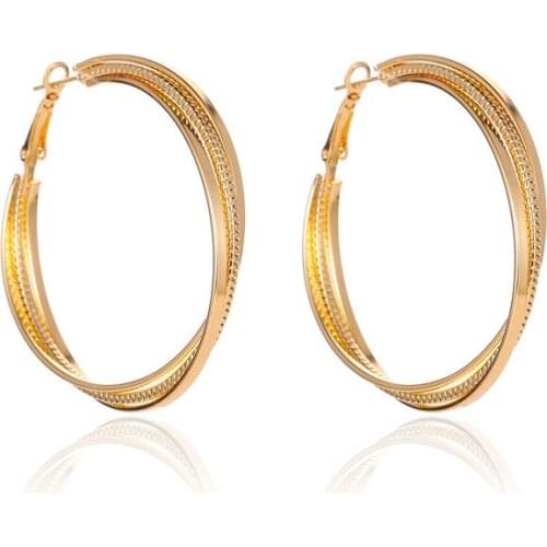 Bulk Earrings Hoops Wholesale Crossed Exaggerated Geometric Earring Circle Loop Accessories 2021 New Jewelry Gift For Women