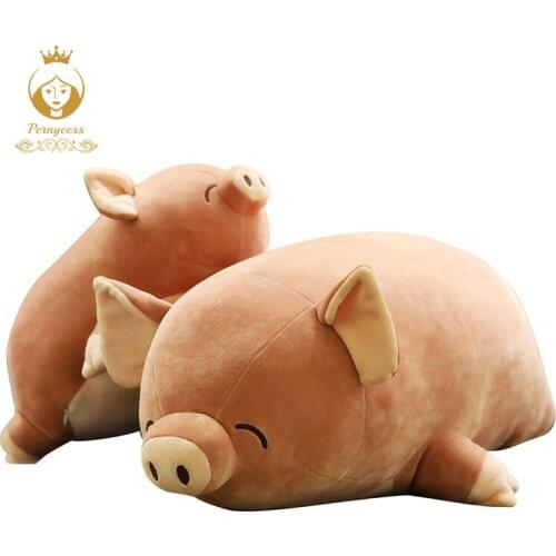 Creative feather cotton pink fart peach pig plush stuffed toys, cute pig plush pillow, children sleeping pillow, appease doll