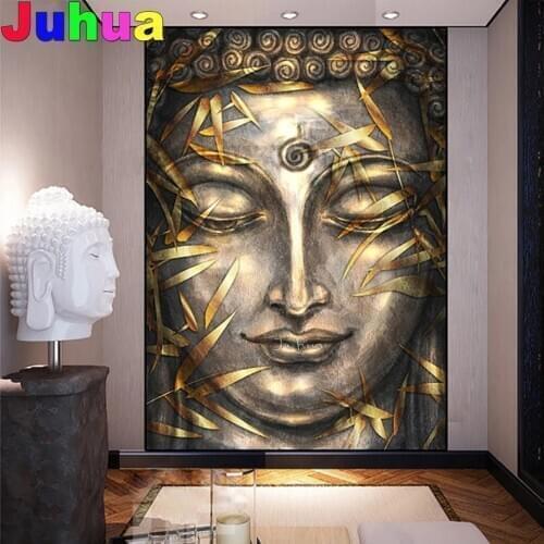 Full Square Diamond painting"Golde buddha "diamond embroidery 5 d cross stitch Diamond mosaic Zen statue Adult gift