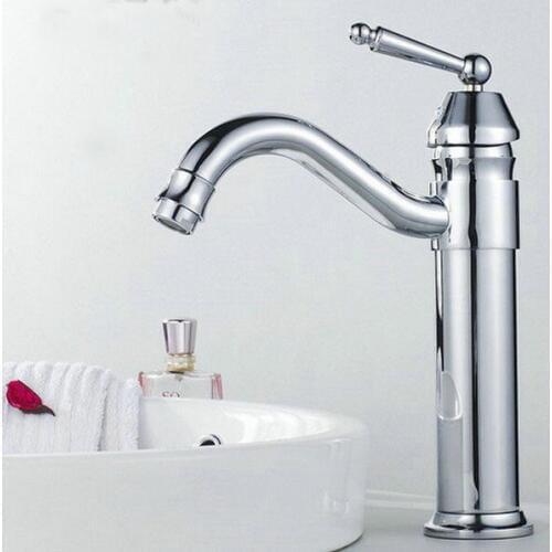 Swivel Spout Water Tap Polished Chrome Brass Single Handle Single Hole Kitchen Sink & Bathroom Faucet Basin Mixer Tap anf208