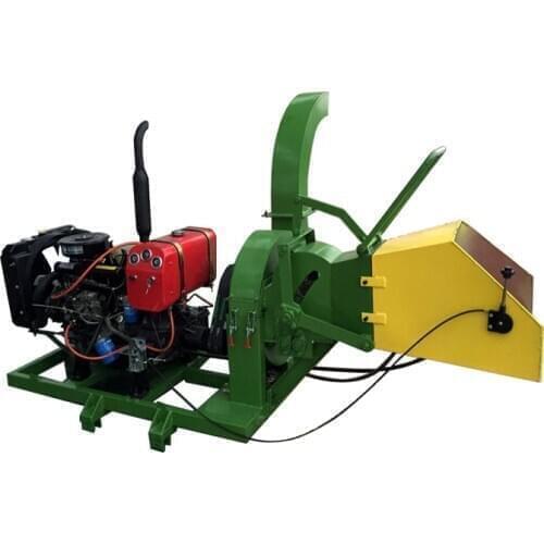 Industry using 1-2 t/h wood chips processing machine moving wood chipper diesel chipper