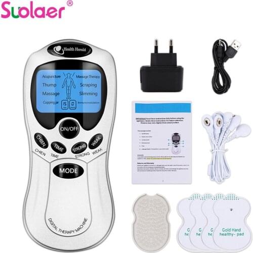 Dropshipping Tens Acupuncture Body Digital Electric Massager Therapy Machine For Back Neck Foot Leg Pain Relief Health Care 4Pad