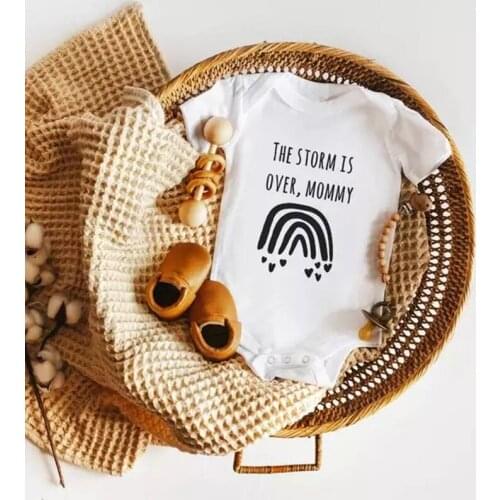 Rainbow Baby Clothes The Storm Is Over Mommy Announcement Romper Diffcult Roads Often Leads To Beautiful Destination Bodysuit