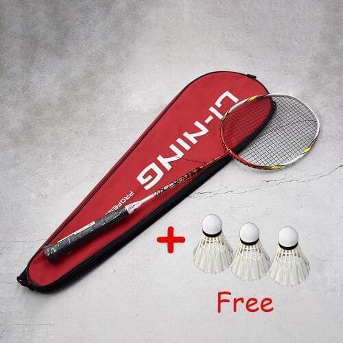 Li-Ning Badminton Rackets Single Rackets Carbon Fiber Professional Rackets Durable Single Sport Racquets