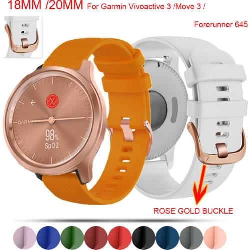18MM 20MM WatchStrap For Garmin Move 3/ Vivoactive 3/Forerunner 645 Vivomove HR FashionSport Wrist Bracelet Amazfit GTS2e/GTR 42