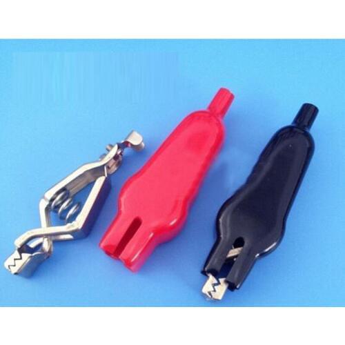 10PCS High Quality 4mm Full Insulated Socket Test Clamp Wire Clip Crocodile Alligator Clips