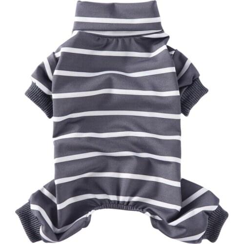 Cotton Pet Clothes Striped Dog Pajamas Puppy Cat Pet Jumpsuit For Small Medium Dogs Sleepingwear Warm Cat Nightwear Dog Clothing