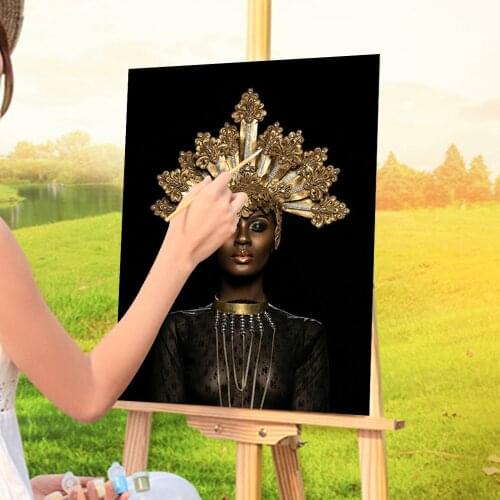 Black And Gold Woman DIY Painting By Numbers Complete Kit Oil Paints 40*50 Boards By Numbers New Design For Adults Art