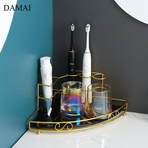 Toothbrush Holder Shelves Hanging Rack Wall Corner Shelf Storage Tray Shower Stand Cosmetic Organizer Home Bathroom Accessories