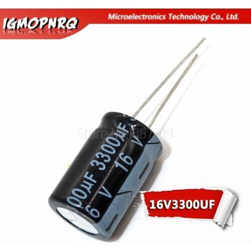 10PCS 16V3300UF 13X25MM 3300UF 16V 13X25mm Aluminum Electrolytic Capacitors DIP