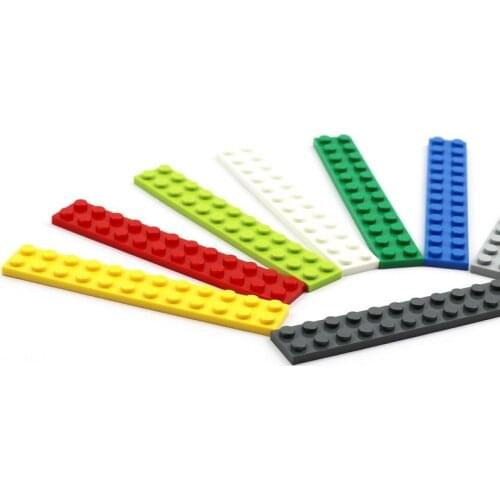 100pcs/lot Bulk Plate 2 x 12 MOC City Fire Rescue Building Blocks Set Parts Pieces BrickLink 2445 Short Plates Children Kids Toy