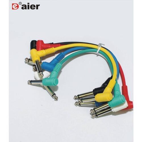 12PCS GC-1 6.35mm to 6.35mm guitar patch cables 6 colors per set