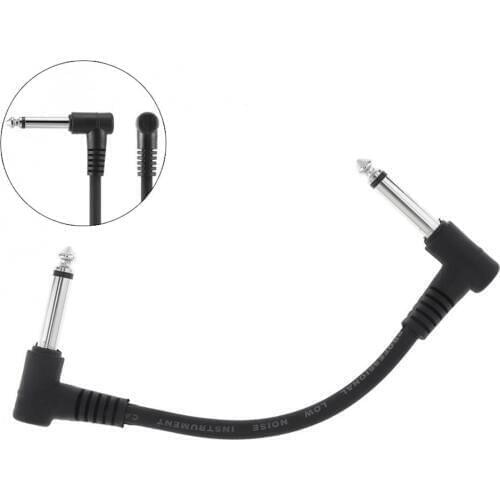 16cm / 6inch Guitar Effect Pedal Instrument Patch Cable with 1/4inch 6.35mm Silver Right Right-angle Plug