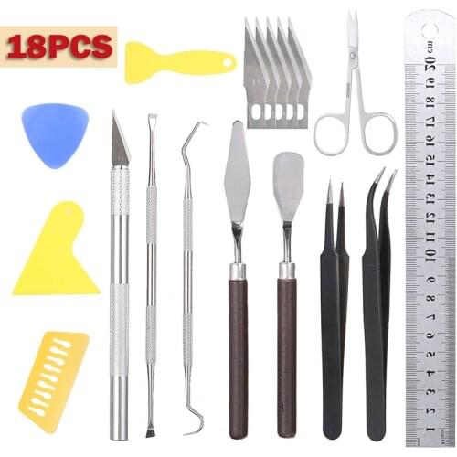 18pcs Craft Vinyl Weeding Tools Kit Silhouettes Scrapbooking Vinyl Tool For DIY Hand Embossed Dried Flowers Craft Supplies