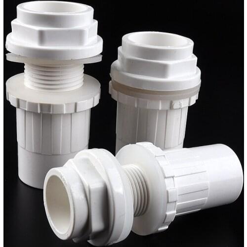 2-10pcs/set White 1/2"~1 1/2" PVC Pipe Fittings Aquarium Fish Tank Connector Overflow Thread Water Supply Accessories Pipe Joint