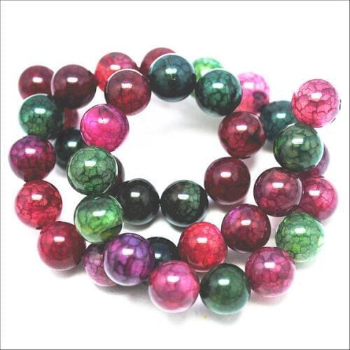 38pcs nature crack agatte stone round ball shape beads strings size 10mm wooden blue sand stone picaso african turquoisee