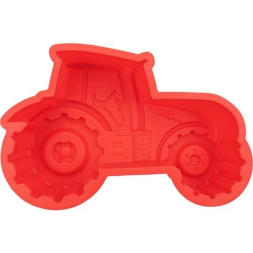 DIY 3D Red Tractor Silicone Baking Moulds Mould for Cake Chocolate Desserts Candy Making