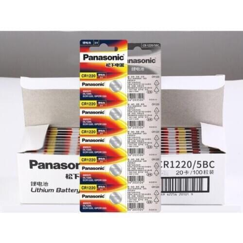 50pcs/lot Panasonic CR1220 3V Lithium Battery Button Coin Batteries Cell DL1220 BR1220 ECR1220 LM1220 For PDA MP3 player