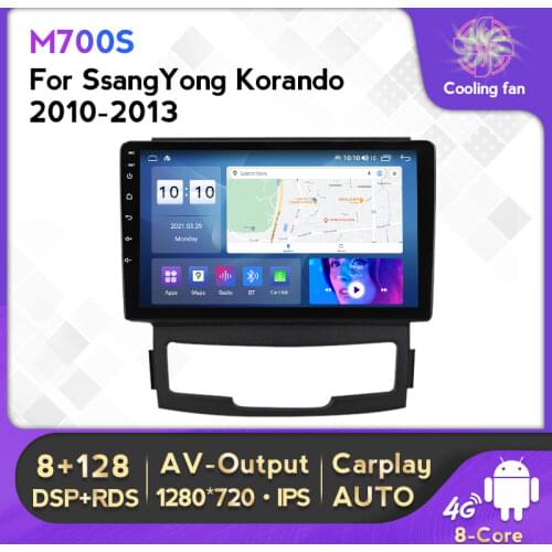 2Din 8Core 6 +128G Android 10.0 Car Multimedia Player For SsanyYong Korando 2011-2013 Stereo Radio GPS Navigation 2.5D IPS WIFI