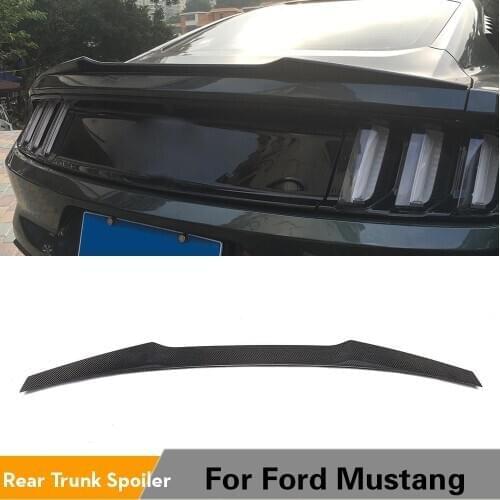 For Ford Mustang Coupe 2015 2016 2017 Carbon Fiber / FRP Rear Spoiler Car Trunk Sticker Boot Lip Wing