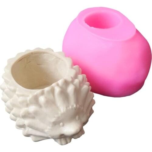 Concrete Flowerpot Mold Hedgehog Shape Animal Shape Cement Container Silicone Mold Succulent Planter Concrete Vase Mold