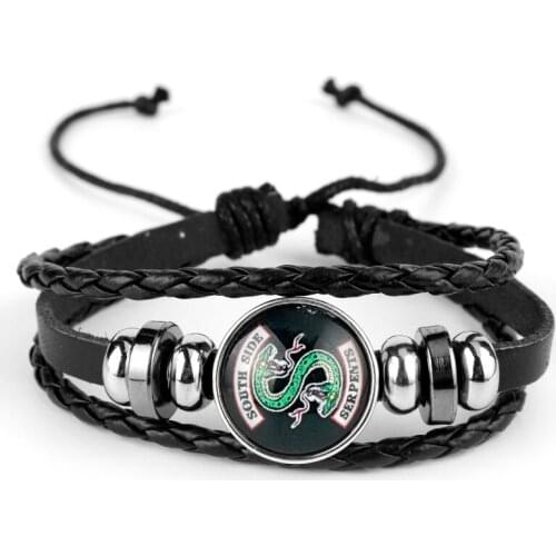 Riverdale Bracelet for Men Womens Jewelry Multilayer Leather Bracelets Glass Cabochon Bracelet Bangle
