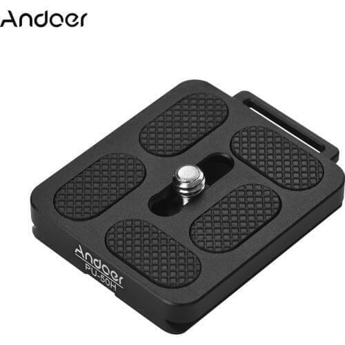 Andoer PU-50H/70H Quick Release QR Plate 70mm 50mm with Attachment Loop for Arca Swiss Tripod Ball Head
